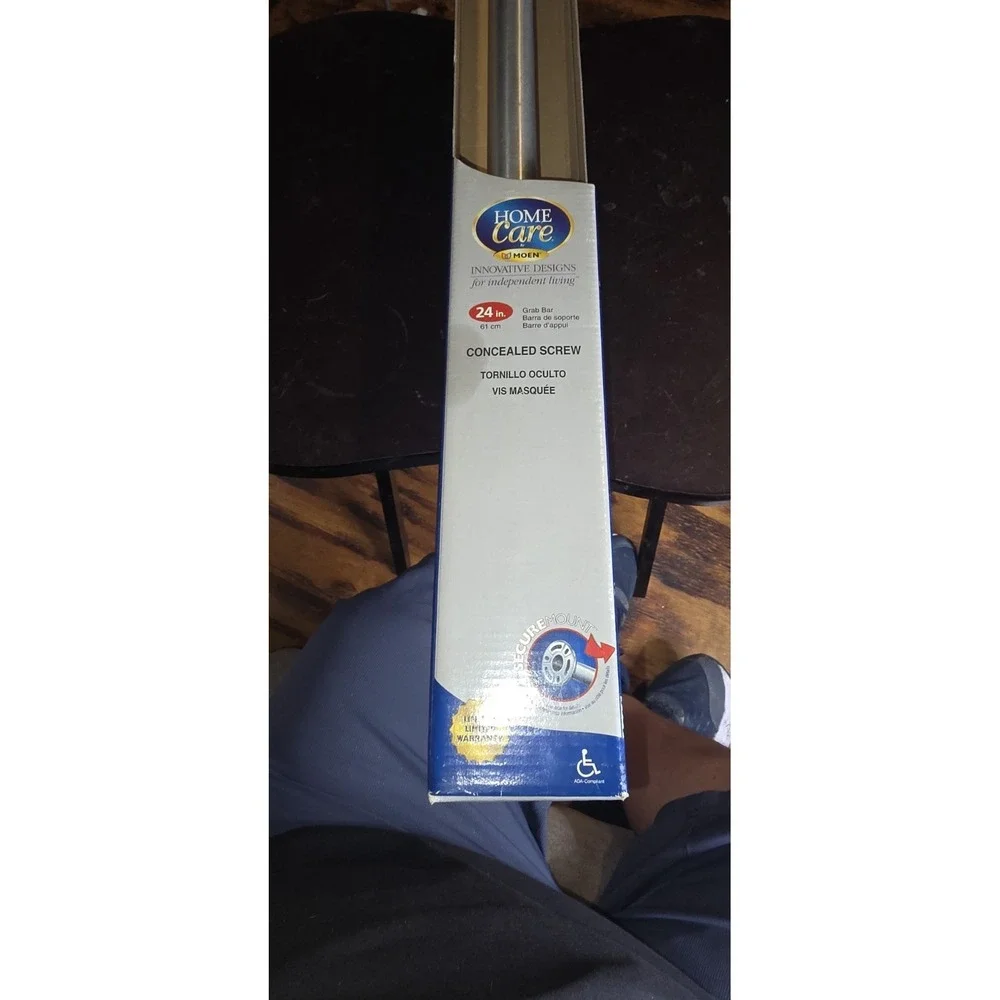 Moen 24 in Straight Stainless Steel Grab Bar‎ ADA Compliant Concealed Mount